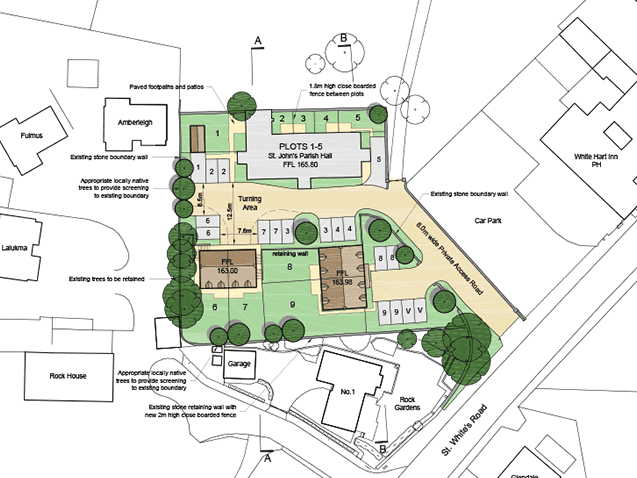 St Johns Parish Hall site layout St Johns Parish Hall site layout